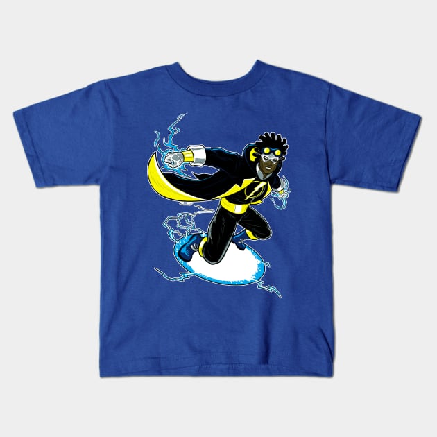 Static Shock Kids T-Shirt by BlackActionTeesOnDemand